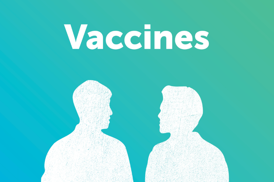 Vaccines featuring silhouette of two people